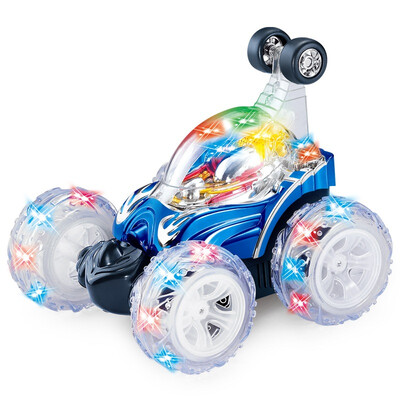 

Diezhongdie Stunt Car Toy Remote Control Car Rechargeable Childrens Toys Flash & Music Dancing Rolling Car 9008A
