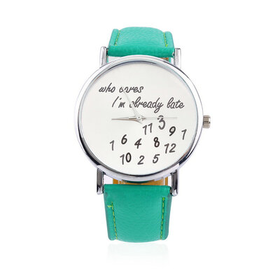 

New Fashion Luxury Women's Men's Wrist Watches PU Leather Band Funny Cute