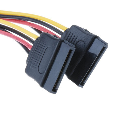 

New 4 Pin IDE Male to 2 Dual 15 Pin Female Serial ATA SATA Hard Drive Cable
