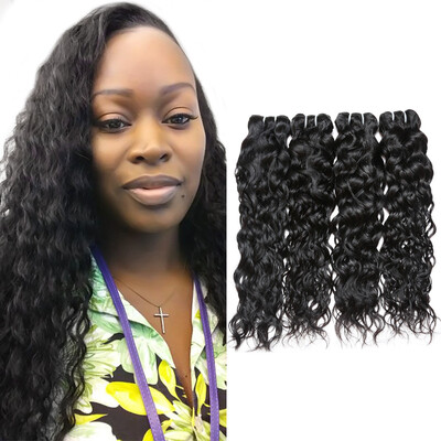 

Mink 7A Перуанская водная волна Virgin Hair 4pcs Lot Дешевая девичьи волосы, влажные и волнистые перуанские волосы Перуанская водная волна 8-28Inch