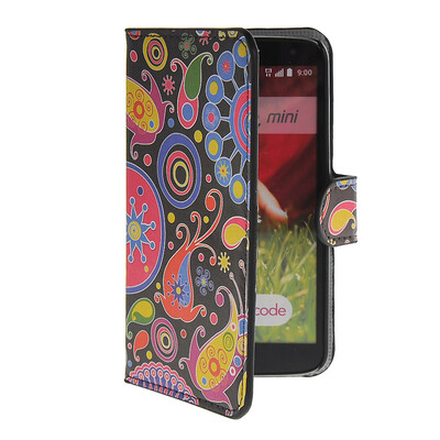 

MOONCASE Flower style Leather Side Flip Wallet Card Slot Stand Pouch Case Cover for LG G2 Mini
