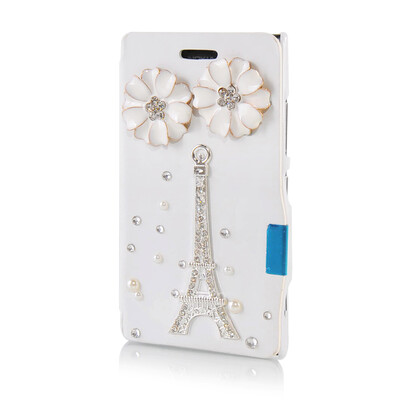 

MOONCASE Luxury Flower Crystal Leather Side Flip Wallet Pouch ЧЕХОЛ ДЛЯ Nokia Lumia 925