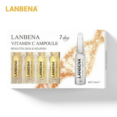 

LANBENA Vitamin C Ampoule Serum whitening for removing freckles speckle fade dark spots moisturizing anti-aging nutritious for 7 d