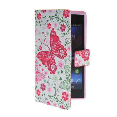 

MOONCASE Pattern Style Leather Side Flip Wallet Card Slot Pouch Stand Shell Back ЧЕХОЛ ДЛЯ Sony Xperia Z1 L39h