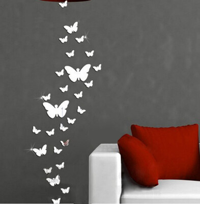 

mymei Mirror Wall Sticker Multi Style Silver Home Decorations Decal Modern