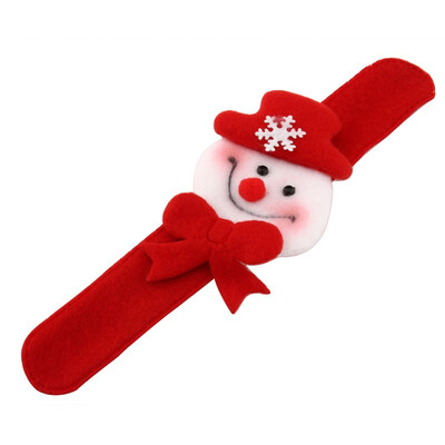 

Cute Xmas Gift Slap BraceletBangle Christmas Decor Pat Circle Hand Ring SNOW MAN