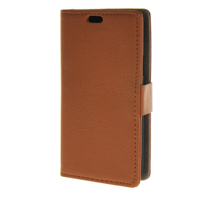 

MOONCASE Litch Skin Leather Card Slot Wallet Bracket Back чехол для LG Joy H220 Brown