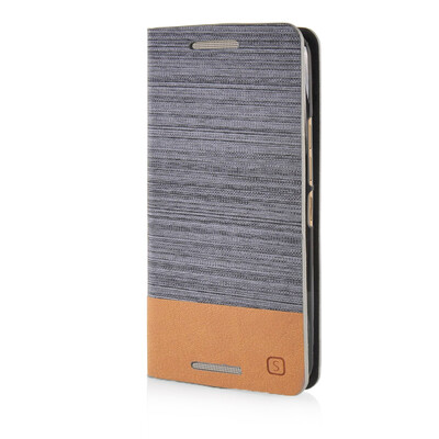 

MOONCASE Canvas Design Leather Side Flip Wallet Pouch Stand Shell Back ЧЕХОЛ ДЛЯ HTC One M9 Dark Brown