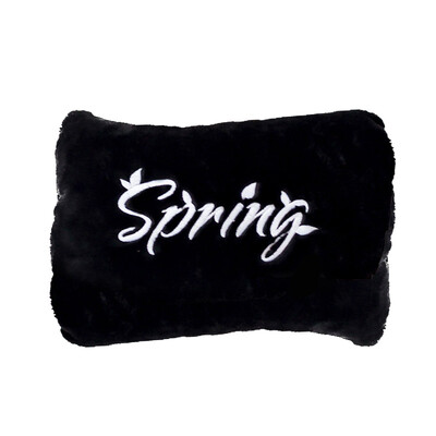 

Antarctic people charging hot water bottle double hand insertable washable warm waist has water injection embroidery plush warm water bag hand warmers with cloth cover Spring black