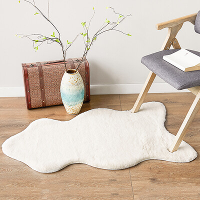 

Jia Hao Nordic wind plush blanket imitation rabbit fur sofa cushion living room bedroom chair cushion Bay window pad tatami mat car seat cushion camel 70110CM shaped