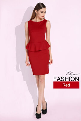 

Women Elegant Business Casual Party Peplum Work Bodycon Pencil Dress