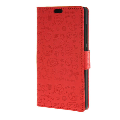 

MOONCASE Lovely pattern Leather Card Wallet Slot Bracket Back чехол для Nokia Lumia 540 N540 Red