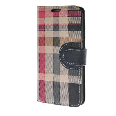 

MOONCASE Grid pattern Leather Flip Wallet Card Holder Pouch with Kickstand Back Case Cover for Samsung Galaxy S6 Blue 01