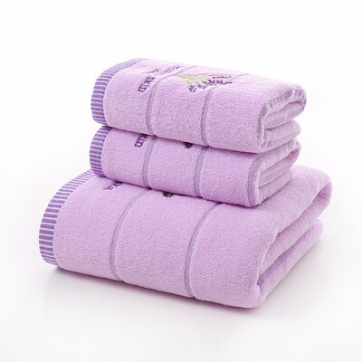 

Cntomlv 3PCSSet 100 Cotton Lavender Towel Set One Piece 70140cm Bath Towel Two Pieces 3475cm Face Towels Gift Towel Set