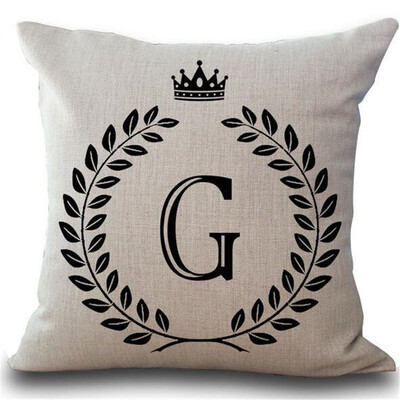 

Cntomlv 1Pcs Crown Letter 4545cm Cotton Linen Throw Pillow Cushion Cover Car Home Decoration Sofa Decor Decorative Pillowcase