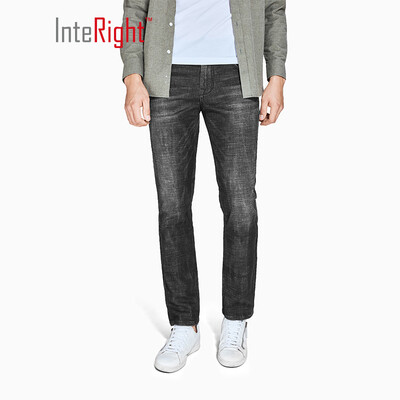 

INTERIGHT jeans mens fit slim fashion washed jeans black 34 yards