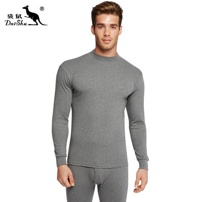

Kangaroo DaiShu Qiuyi Qiuku Men&women couples cotton high collar thin section bottoming thermal underwear set black