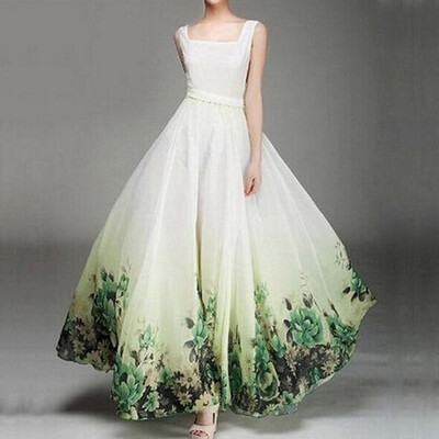 

Lovaru ™печать длинные платья женщин, бак квадратный воротник без рукавов для случайный 2015 Новое поступление горячей продажи