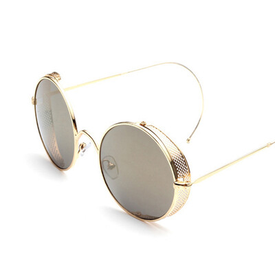 

FEIDU New Steampunk Goggles Sunglasses Women Brand Designer Retro Coating Mirror Round Sun Glasses Women Gafas Oculos De Sol