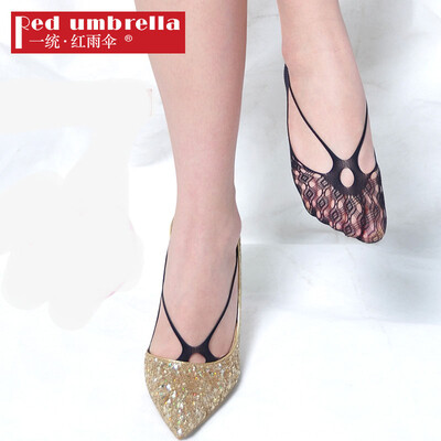 

Uniform · Red umbrella short stockings female summer cool boat socks with anti-skid rubber boat socks -9 12 pairs black one size