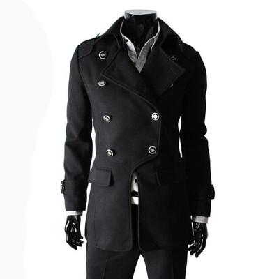 

Zogaa Mens Wind Double Wool Double-breasted