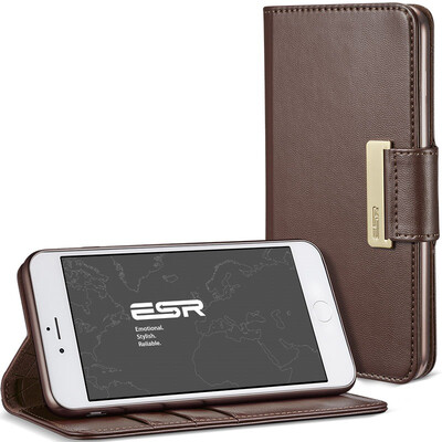 

Billion color ESR Apple iPhone6s Plus 6 Plus phone case case clamshell sets of business leather case Rui Ya Jui series chestnut brown