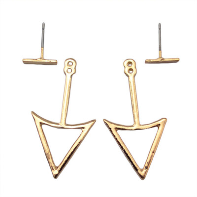 

Idealway New fashion Korea style silver/gold plated triangle shape charm stud earrings for women