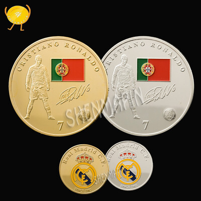

Ronaldo football coin Brazilian soccer World Cup superstar cristiano ronaldo challenges the coins collection of soccer stars