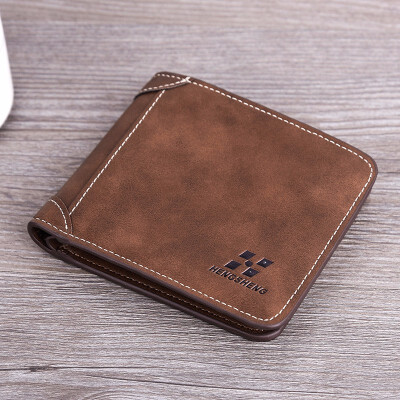 

Mens wallet short frosted skin vintage seventy percent off vertical wallet young European&American Wind pack