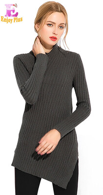 

XL XXL 3XL 4XL 5XL plus size casual autumn 2018 long sweaters women pullover big size long sleeve black gray slim knitted female