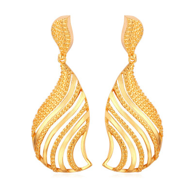 

18K Gold Earrings For Women Gift 2015 New 18K Gold Plated Hollow Fan-Shaped Vintage Drop Earings Fashion Jewelry Wholesale