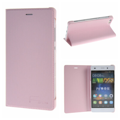 

MOONCASE for Huawei Ascend P8 Lite Case Premium PU Leather Pouch Flip Case Cover Pink