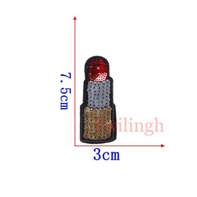

1 pcslot Brand Embroidered Patches Heart Crown Lipstick Sequin Patches Iron On Fabric Badge Sew On Clothes Applique DIY Sticker