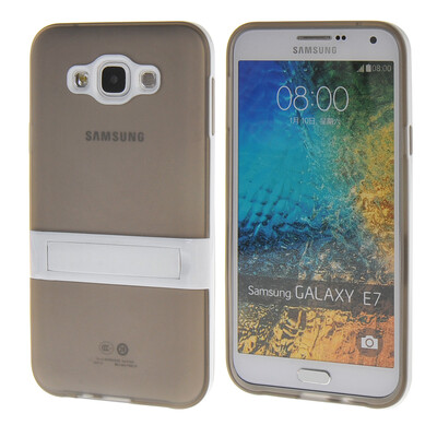 

MOONCASE Galaxy Е7 Дело Желе Цвет силиконовый гель ТПУ Тонкий с подставкой обложка чехол для Samsung Galaxy E7 Серый