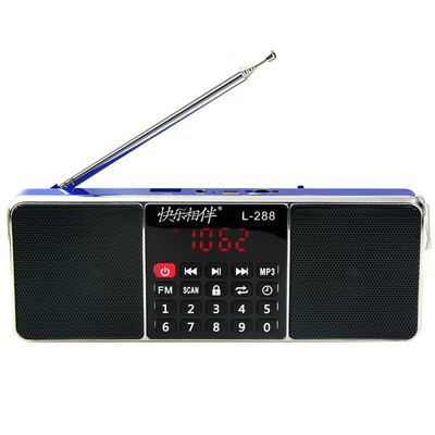 

Счастливый в сопровождении L-288 мини-двухдиапазонная карта радио беспроводной портативный динамик аудио MP5-плеер сабвуфер маленький сапфир синий