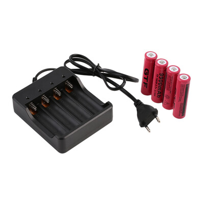 

4pcs 18650 3.7V 9900mAh Li-ion Rechargeable Battery + EU Charger Indicator