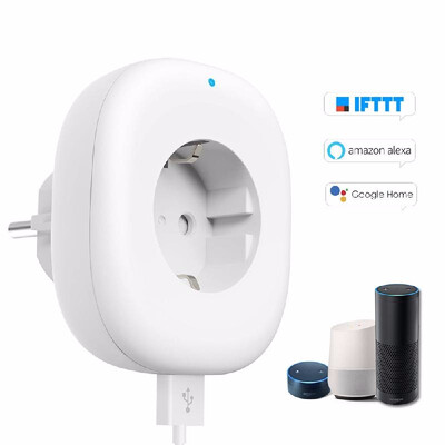 

Wifi Smart Socket Plug with Big OnOff Switch Button USB Port Smart alex-a Outlet Support APP Remote Control Timing Function Vo