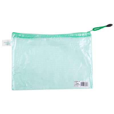 

SUNWOOD C4527 A4 mesh zipper bag file bag 12 packs green