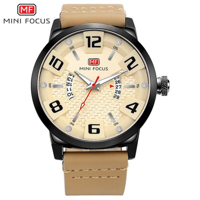 

MINI FOCUS Fashion Sports Leather Strap Men Quartz Watch MF0149G