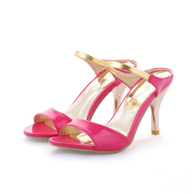 

IDIFU Womens Sexy Peep Toe Ankle Strap Work Shoes Slip on High Heel Mule Sandals