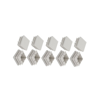 

UpperX 30Pcs Plastic Square Cover Insert Tube Supports Closing Cap 25x25mm White