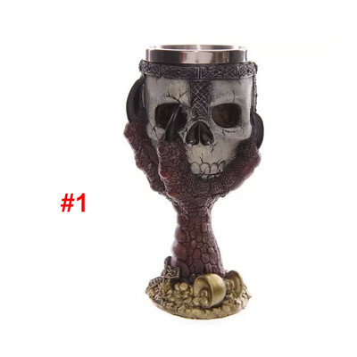 

Bar creative palm skull goblet full 3D knights stainless steel drinking cup mug pineapple cocktail cup