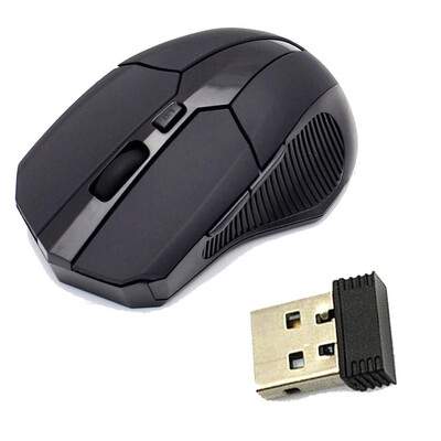

2.4 GHz Wireless Optical Mouse Mice + USB 2.0 Receiver for PC Laptop Black Black