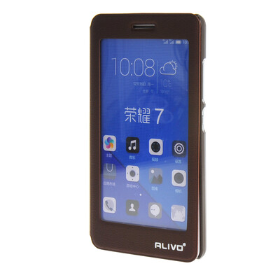 

MOONCASE Huawei Honor 7 чехол для Litch Skin Full Screen View Leather Flip Pouch Bracket Back Cover Red