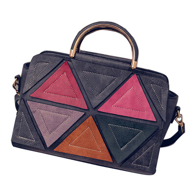 

New Women Bags Triangle Splice Satchel Messenger Handbag Tote CrossBody Shoulder