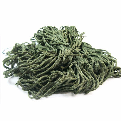 

Outdoor Sport Hammock Net Mesh Bed Nylon Portable Camping Hammock with Hooks for Garden Beach Yard Travel Army Green