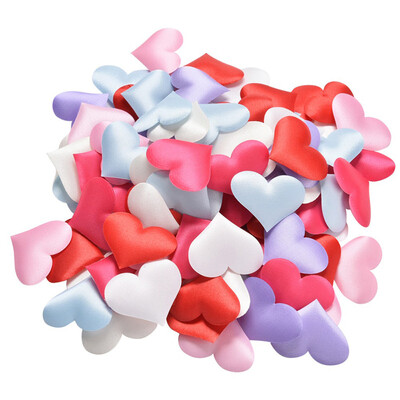 

100pcs 35cm DIY Heart petals wedding decorations Satin Heart Shaped Fabric Artificial flower petals wedding decor supplies