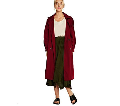 

2018 autumn new womens long windbreaker trench coat