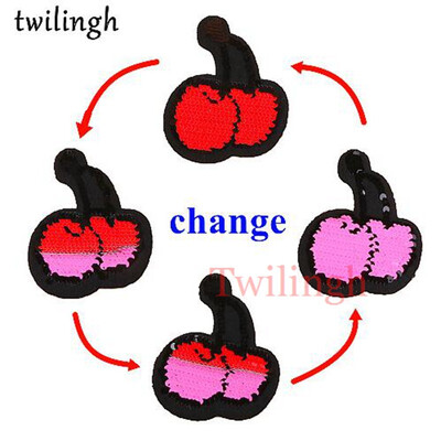 

twilingh 1pc Fruit Reversible Change Color Sequins Patches DIY