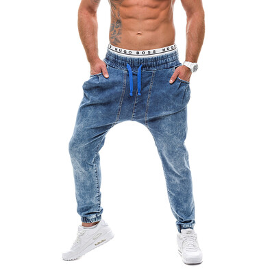 

New Baggy Men's Jeans Elastic Waist Casual Long Pants